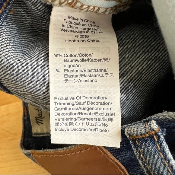 Madewell Classic Straight Jeans in Jade Wash: Knee-Rip Edition Size 27 - Picture 9 of 12